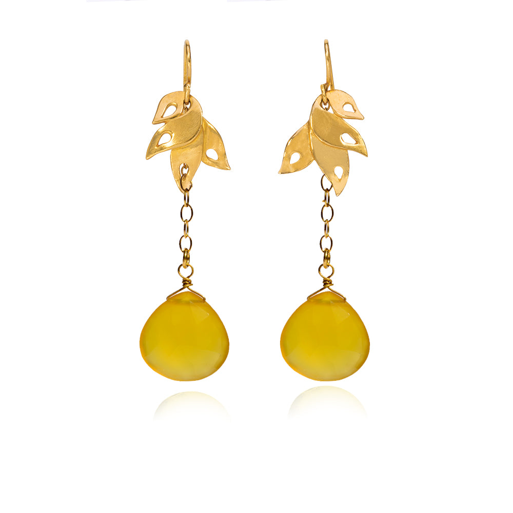 Alappuzha Tropical Leaf Long Earrings