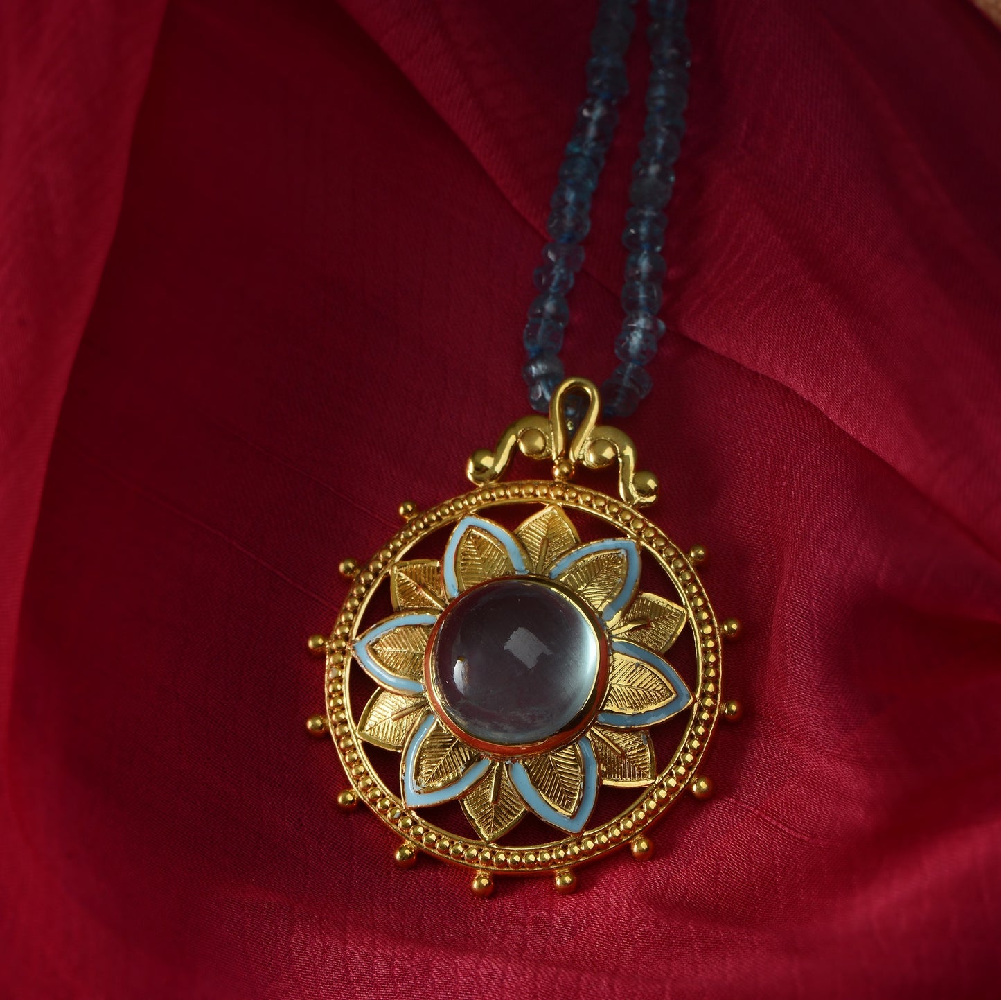 Bali Aquamarine Pendant Necklace