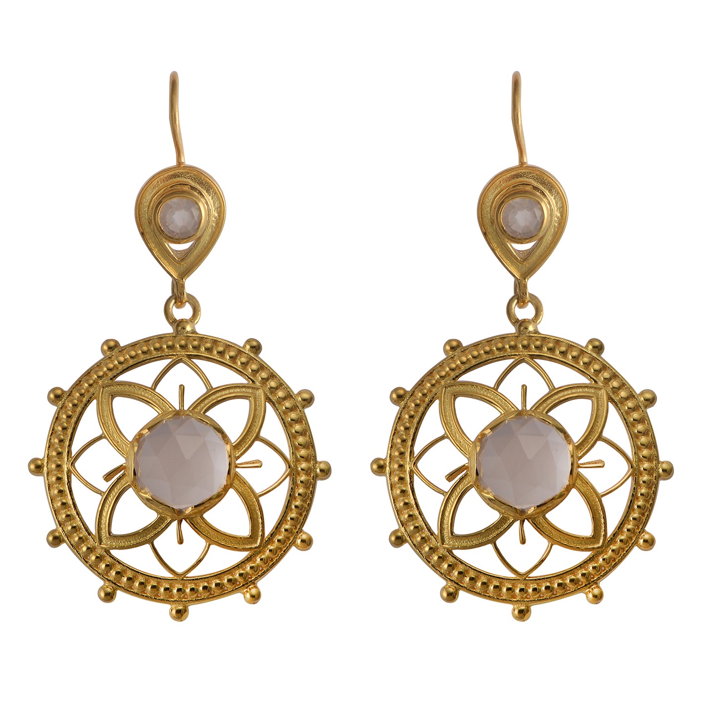 Bali Rose Quartz Earrings
