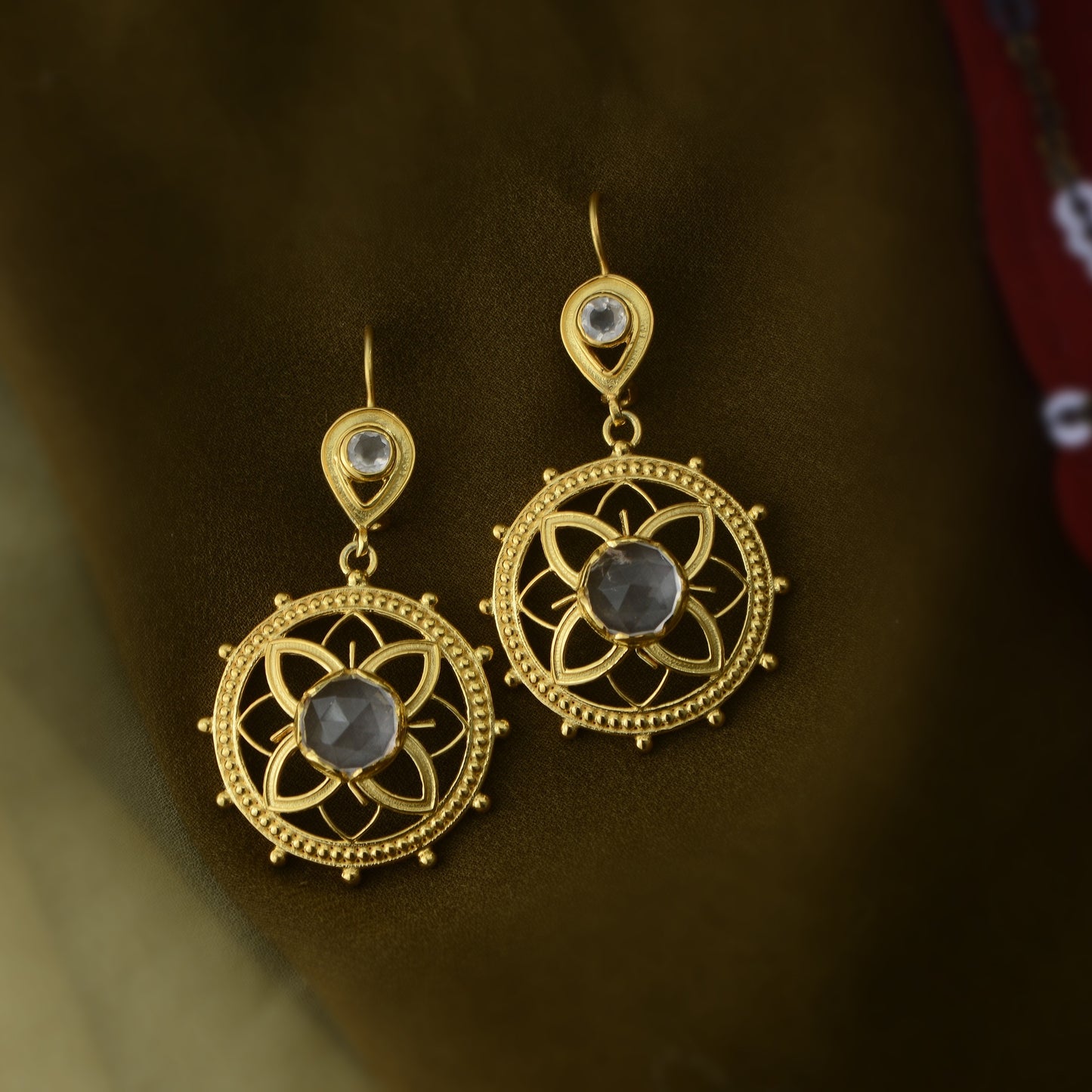 Bali Rose Quartz Earrings