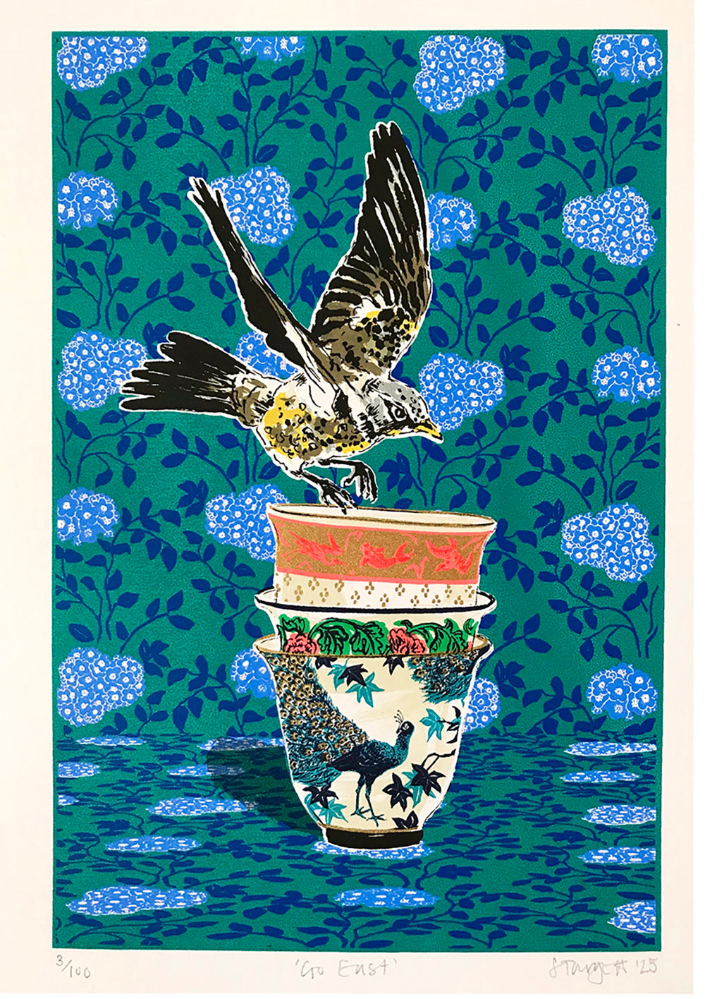 Go east screenprint