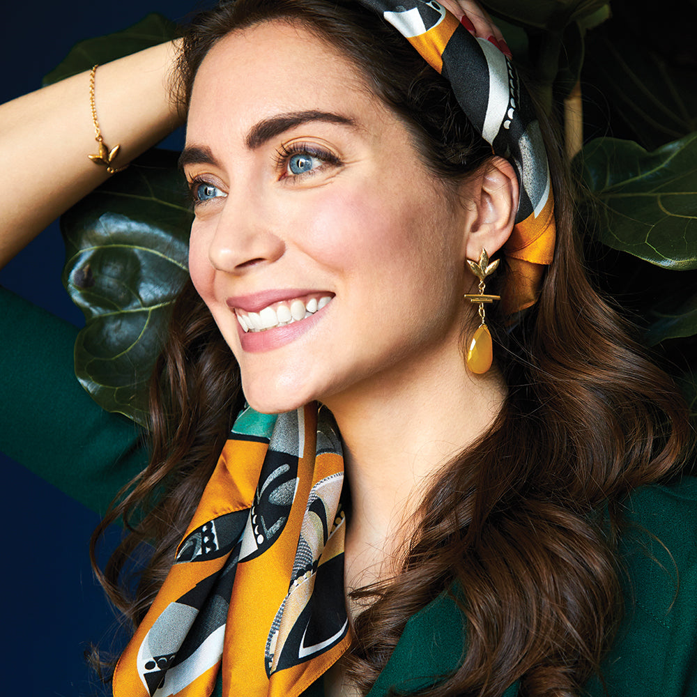Havana Chandelier Earrings - Yellow