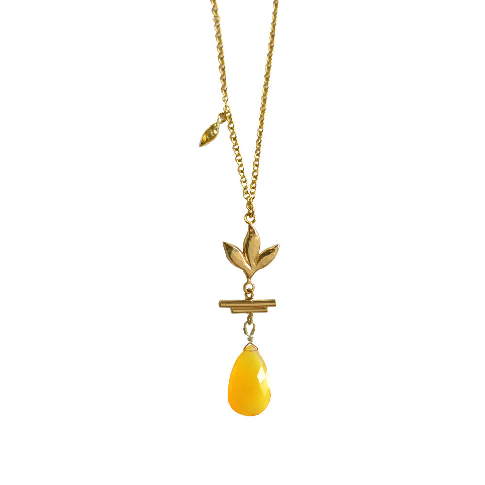 Havana Long Leaf necklace