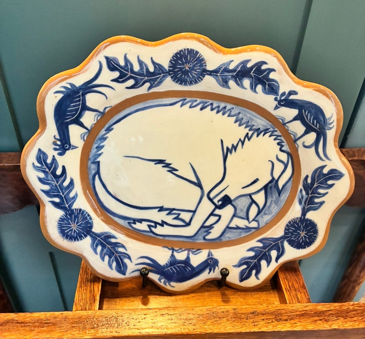 Sleeping Dog Plate by Catherine Phelps