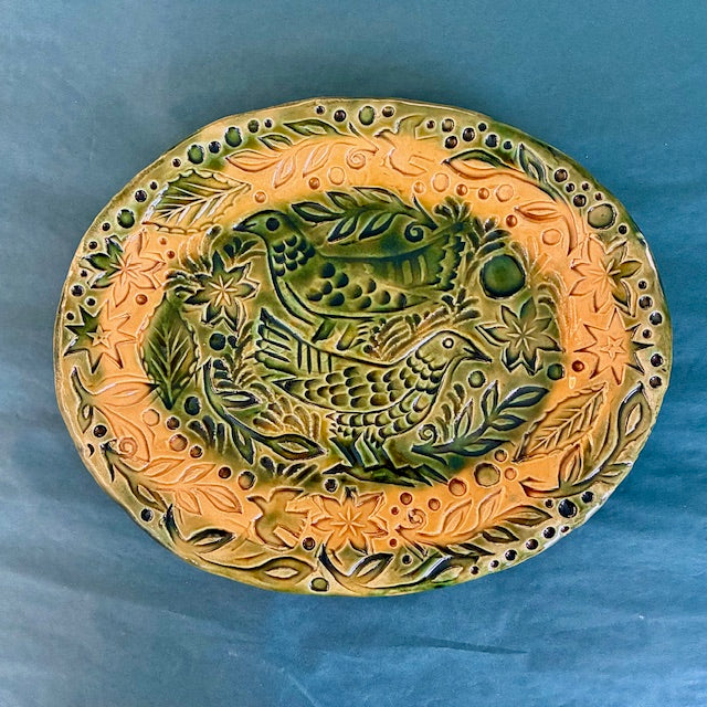 Two Bird Plate by Catherine Phelps