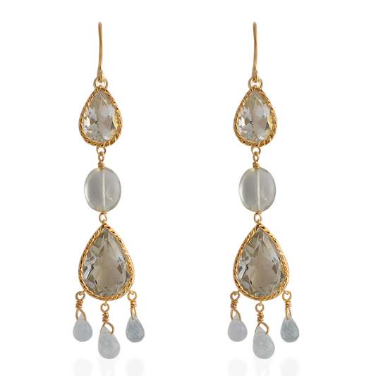 Lola Green Amethyst/Aquamarine Dangle Earrings