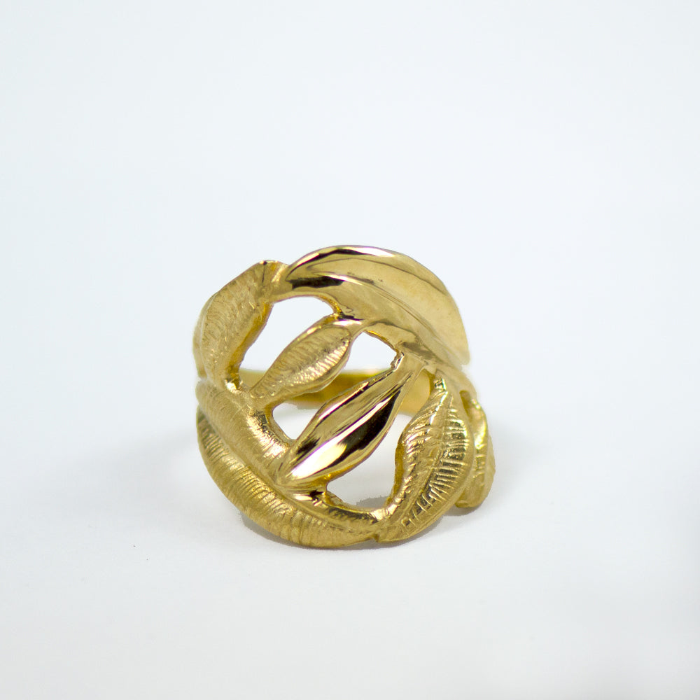 MELATI handcarved leaf ring