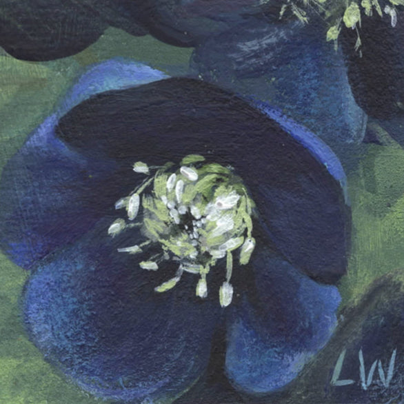 Botanical mini print, brass framed