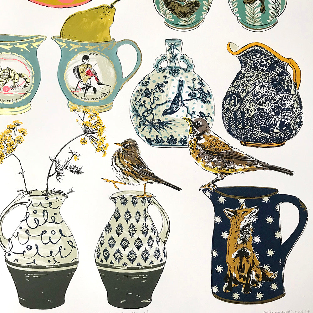 Nice Jugs and a Lovely Pear screenprint
