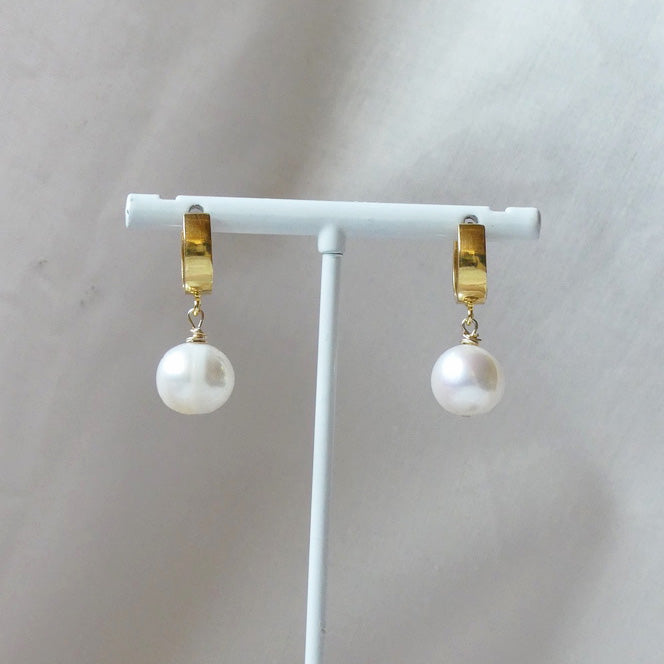 Pearl hoop earrings