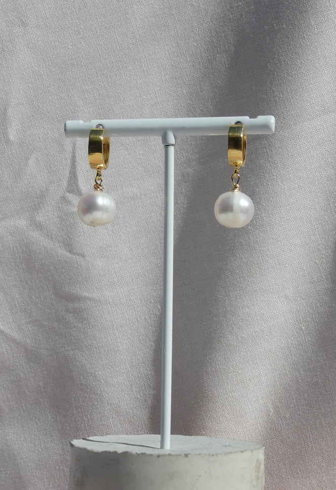 Pearl hoop earrings