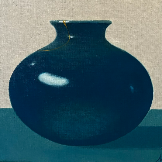 Blue Kintsugi Vase