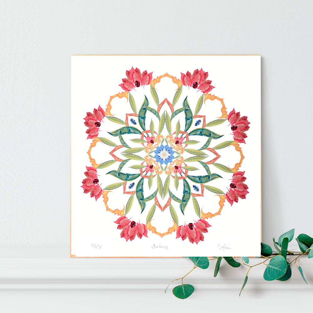 Bali Botanical Mandala Art Print - BALANCE
