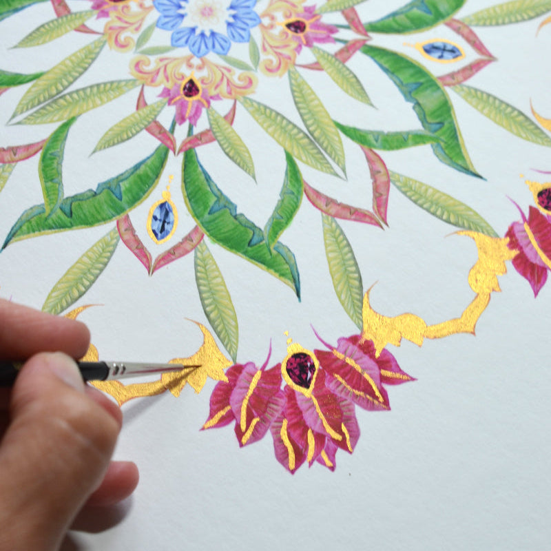 Bali Botanical Mandala Art Print - BALANCE