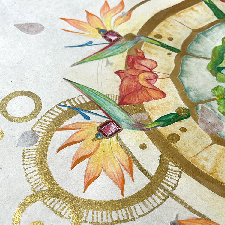 Bali Botanical Mandala Art - Vitality