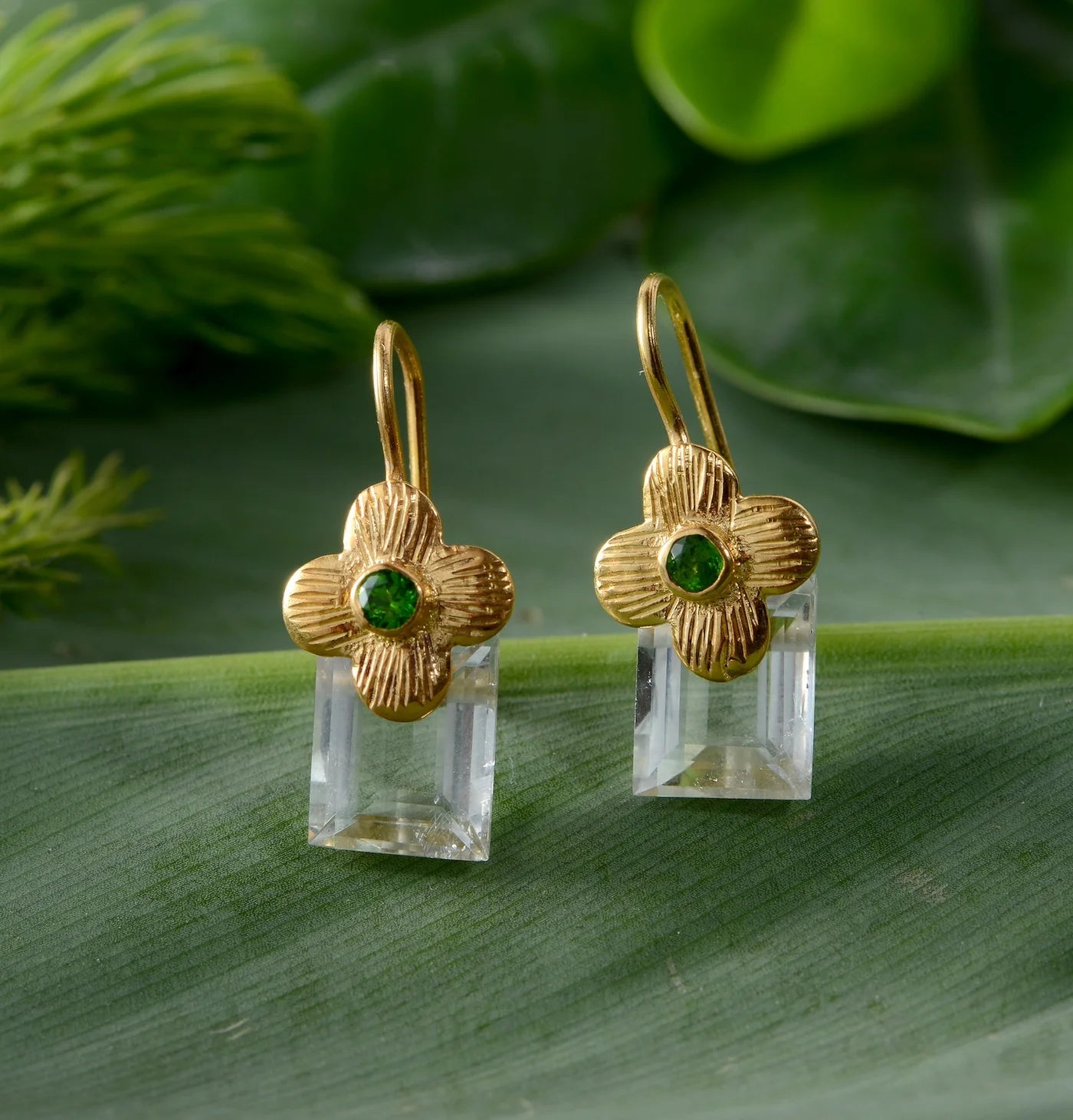 Clara Green Amethyst Earrings