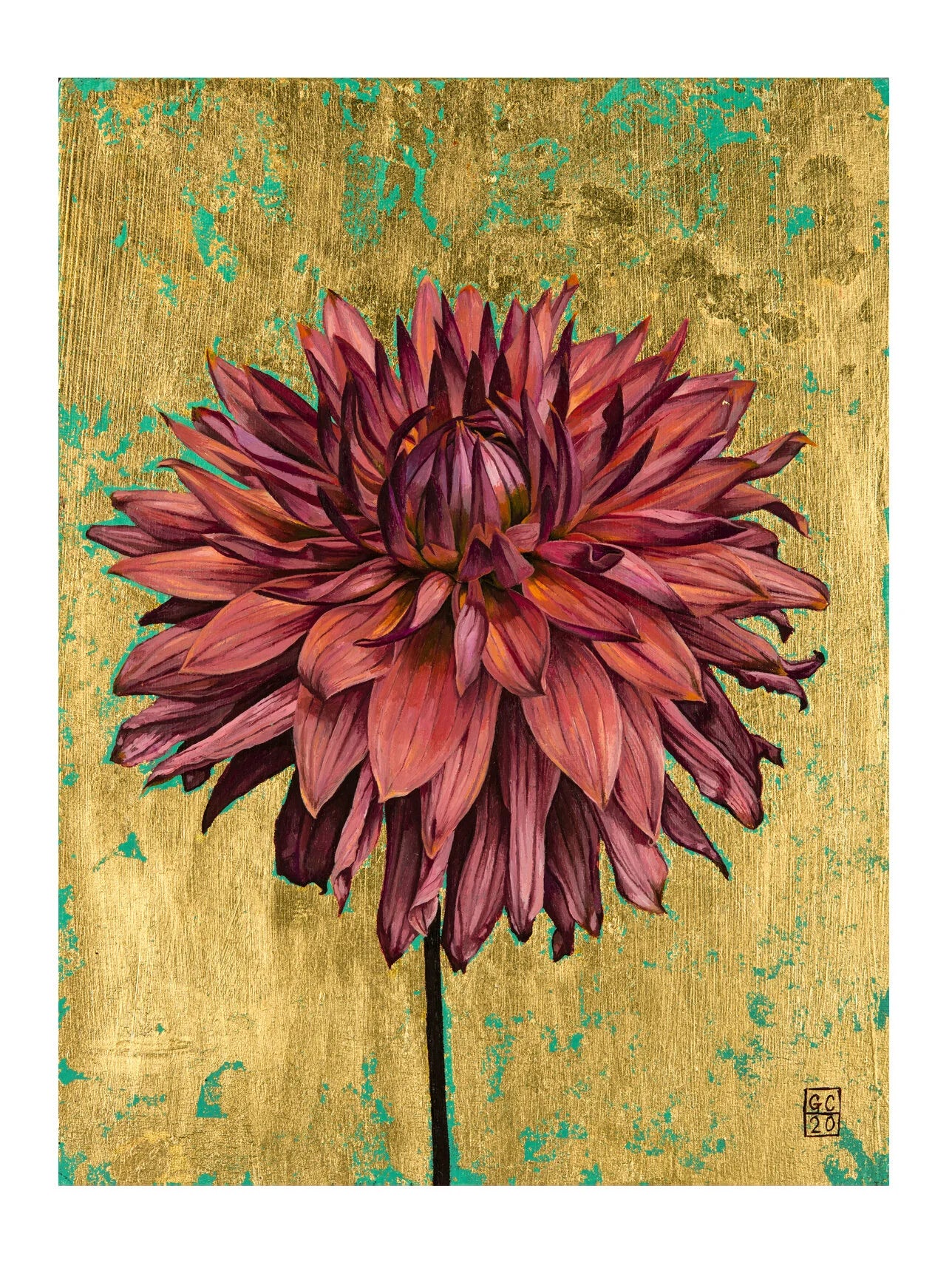 Dahlia on Gold by Georgia Cox