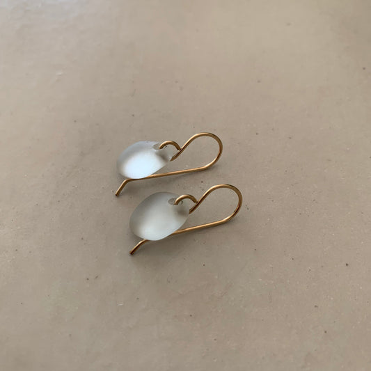 Sea Glass Tear Drop Earrings