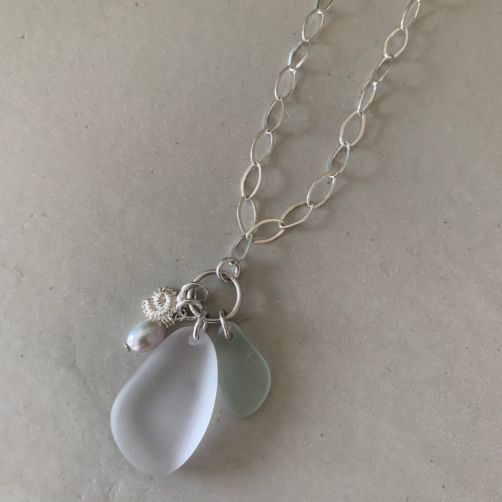 Silver Cluster Charm Necklace