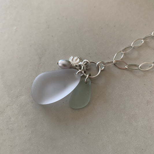 Silver Cluster Charm Necklace