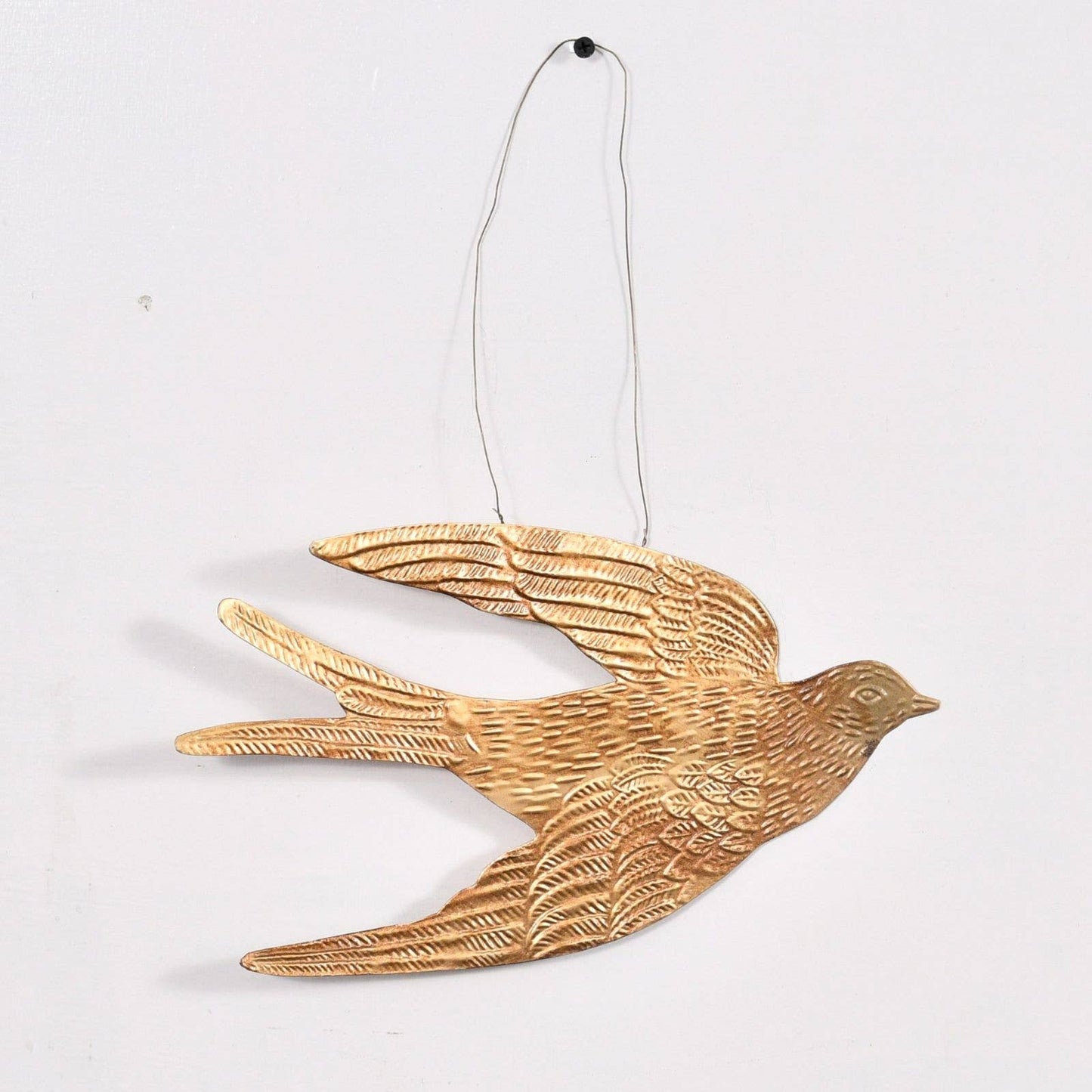 GOLD SWALLOW BIRD  HANGING 16x1x9CM (small)