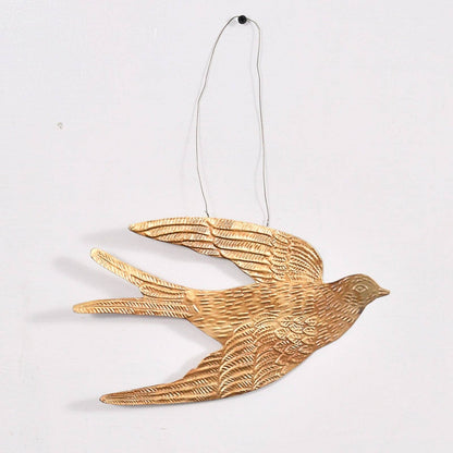 GOLD SWALLOW BIRD  HANGING 16x1x9CM (small)