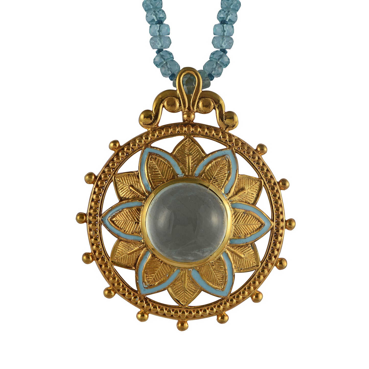 Bali Aquamarine Pendant Necklace