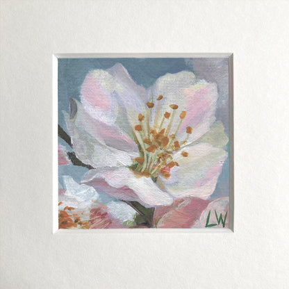 Mini print.  Blossom series. White. Mounted
