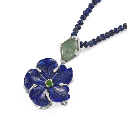 Rosa Lapis Lazuli Diopside Pendant