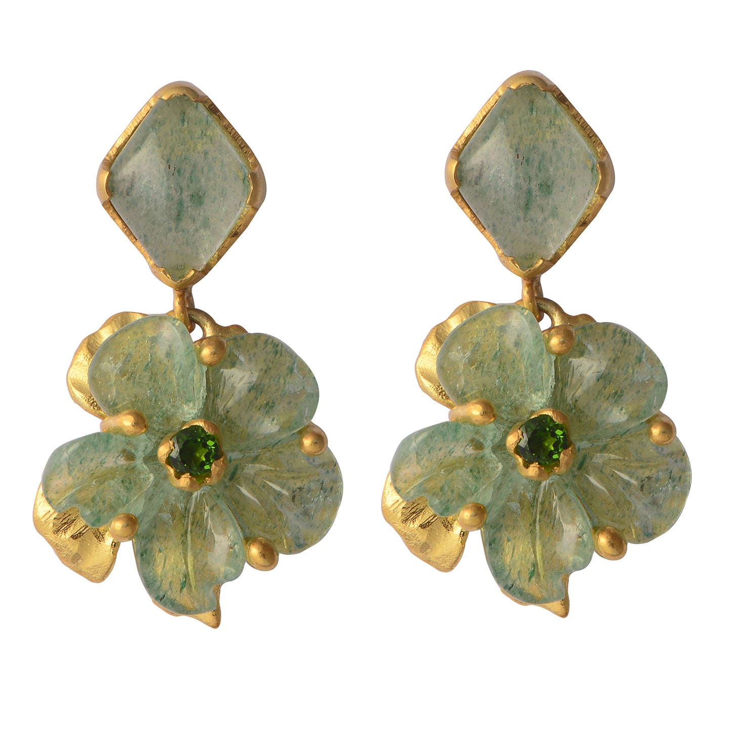 Rosa Strawberry Onyx Diopside Earrings