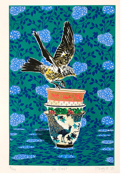 Go east screenprint