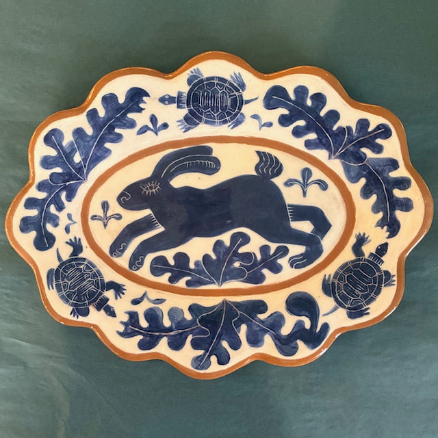 Blue Hare plate by Catherine Phelps