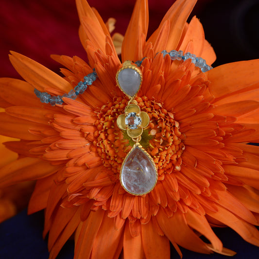 Lola Aquamarine Pendant Necklace