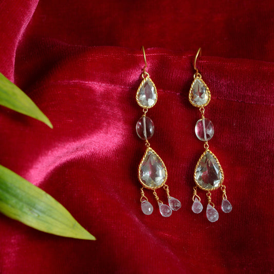 Lola Green Amethyst/Aquamarine Dangle Earrings