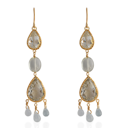 Lola Green Amethyst/Aquamarine Dangle Earrings