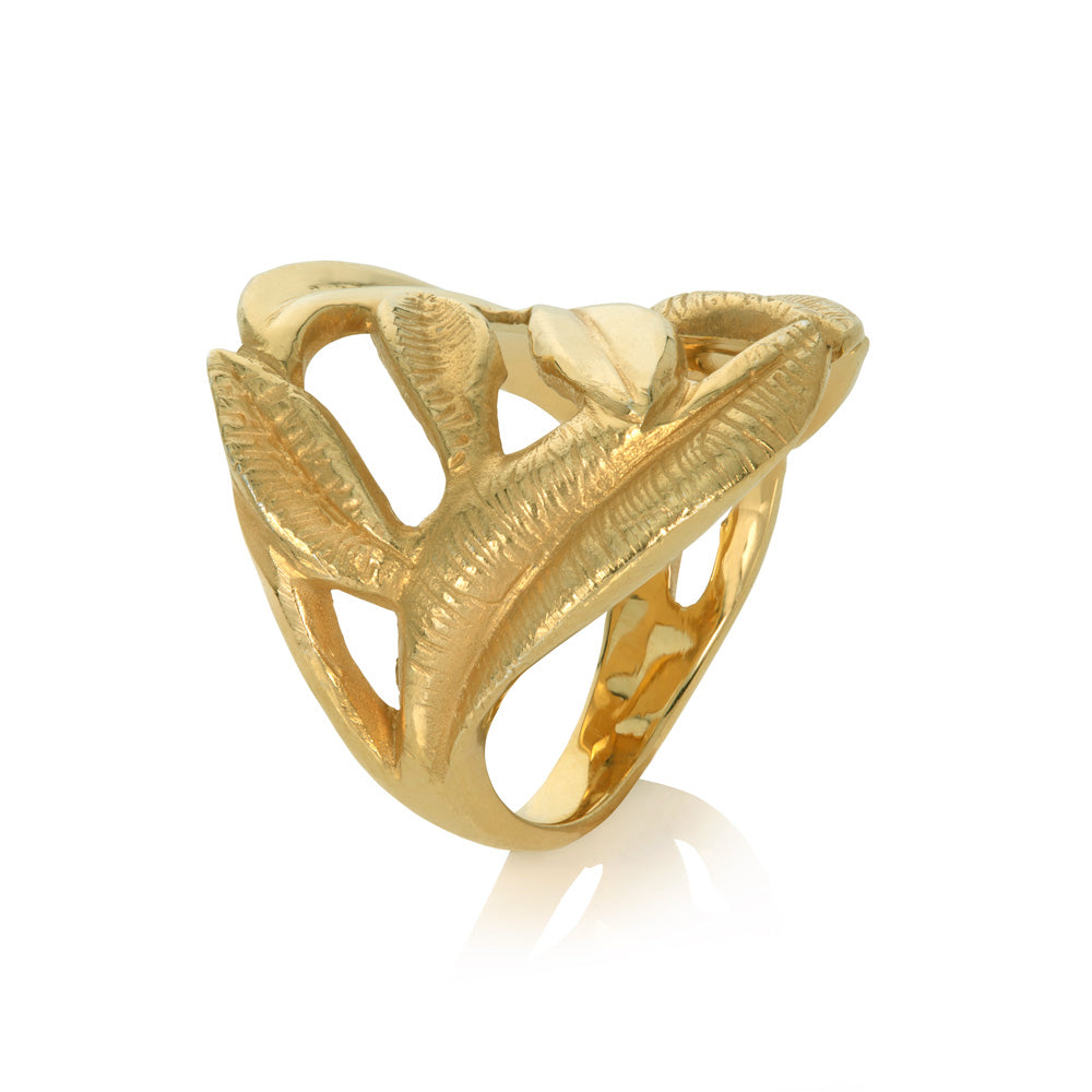 MELATI handcarved leaf ring