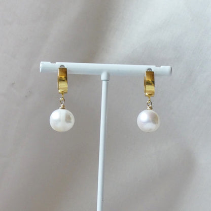 Pearl hoop earrings