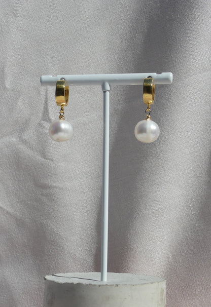 Pearl hoop earrings