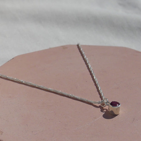 Pink topaz gemstone necklace