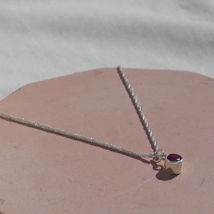 Pink topaz gemstone necklace