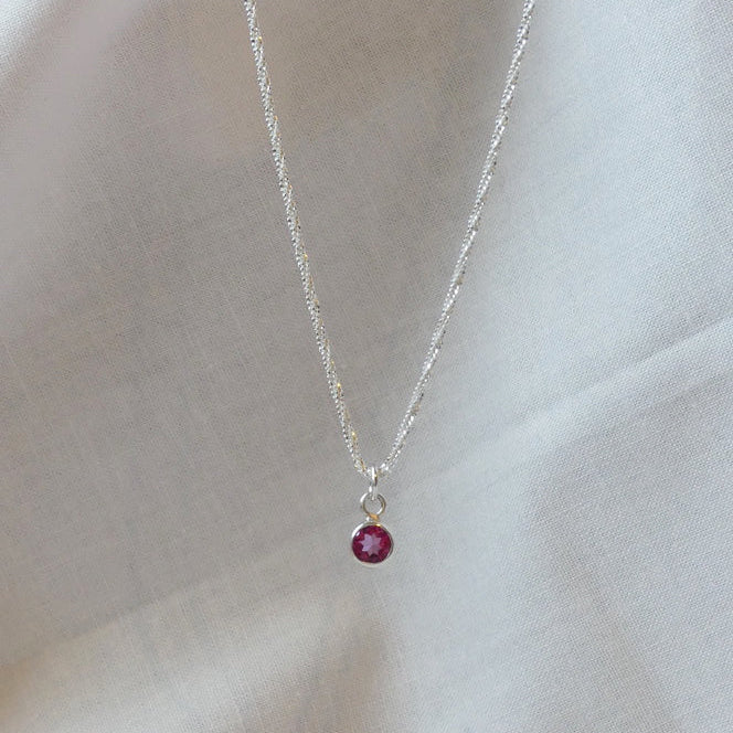 Pink topaz gemstone necklace