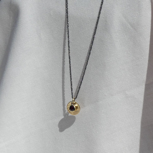 Starburst_Garnet_necklace_oxidised_Design_Vaults_Jewellery_1