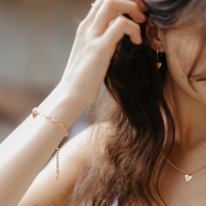 Sunburst Heart Hoop Earrings