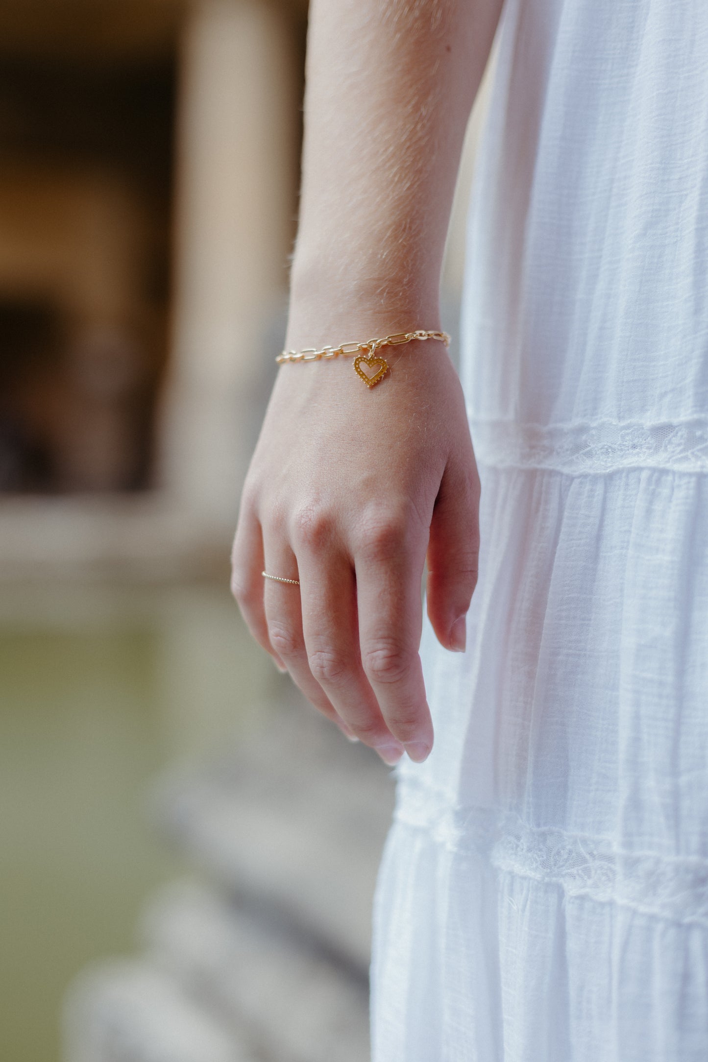 Sunburst Heart Charm Bracelet