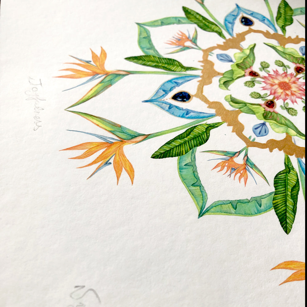 Bali Botanical Mandala Art Print - JOYFULNESS