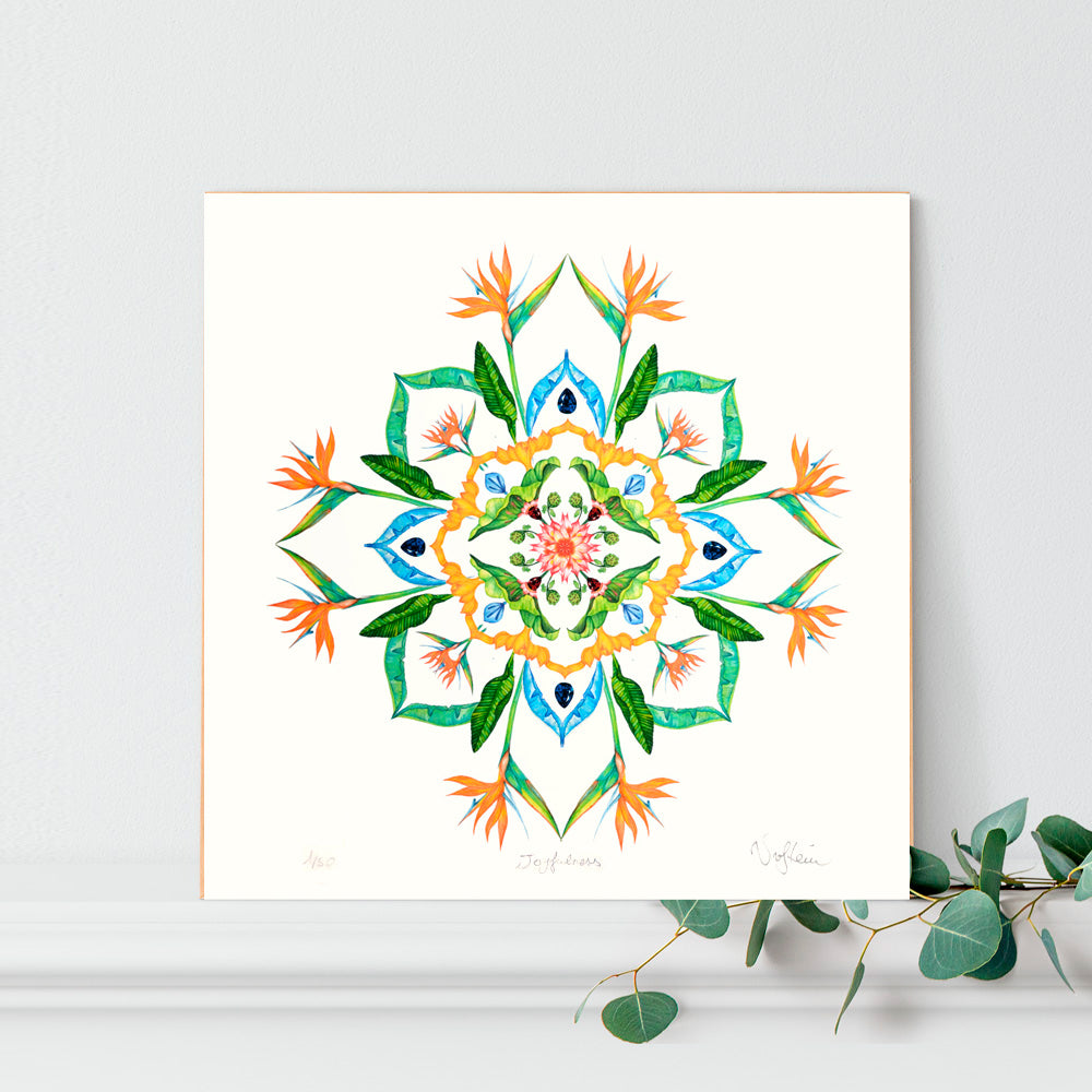Bali Botanical Mandala Art Print - JOYFULNESS