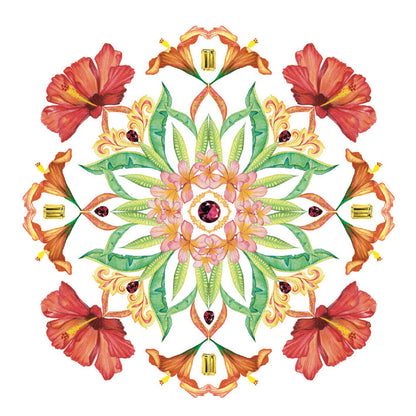 Bali Botanical Mandala Art Print - PASSION