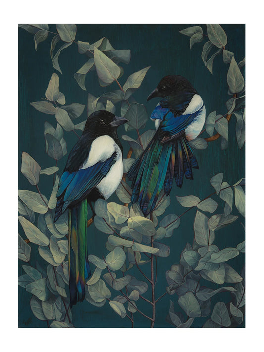 Magpies Print by Georgia Cox