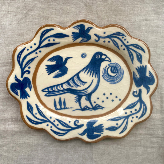 Blue Pigeon plate by Catherine Phelps