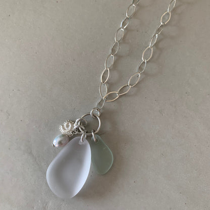 Silver Cluster Charm Necklace